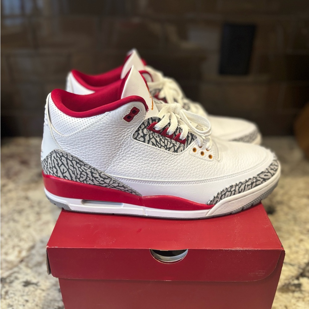 Men’s Jordan  Air Retro 3 size 12 worn once . Absolutely mint no signs of wear